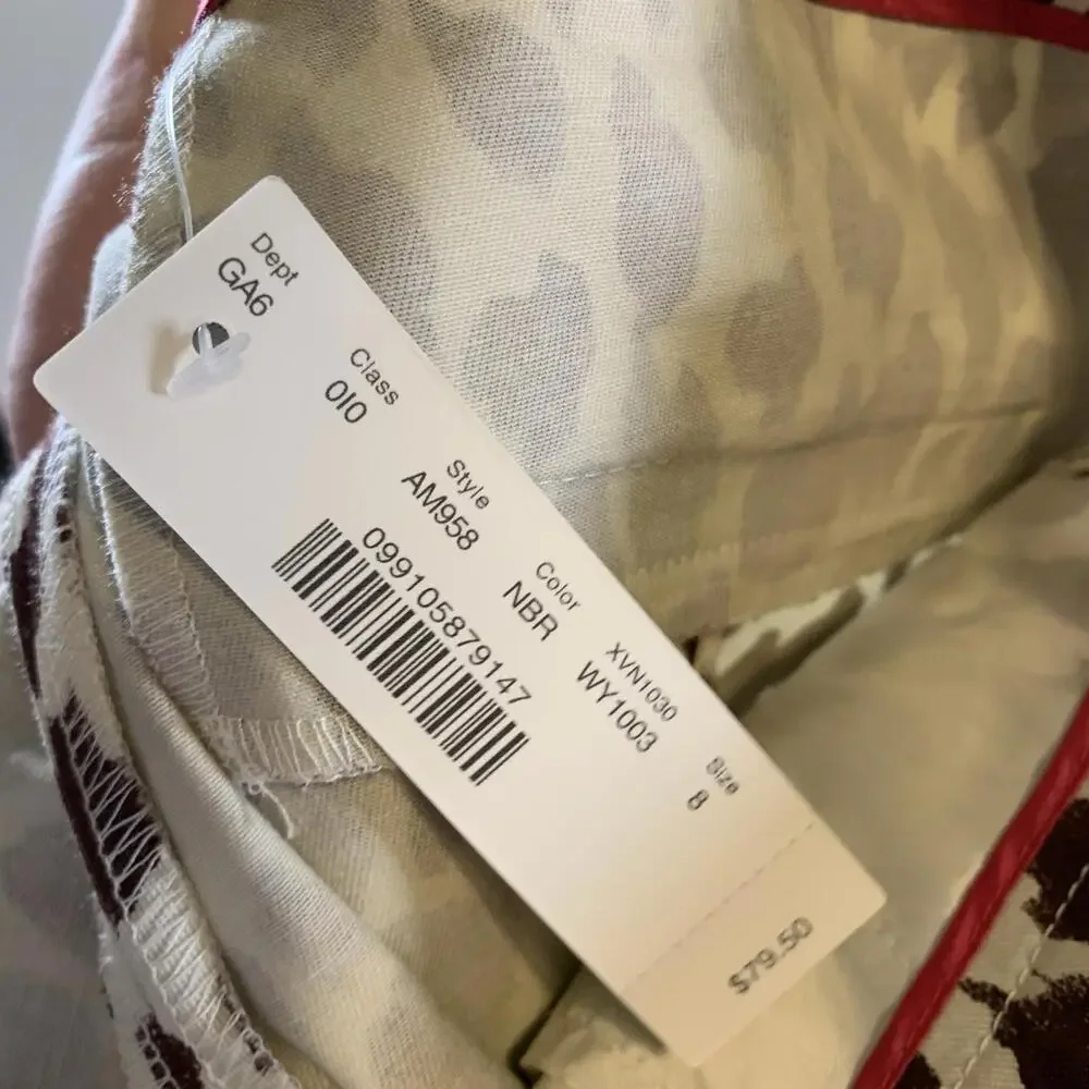 J.CREW Slim Bermuda‎ Shorts Womens 8 Brown Tan Giraffe Stretch Side Zipper NEW - Picture 6 of 15